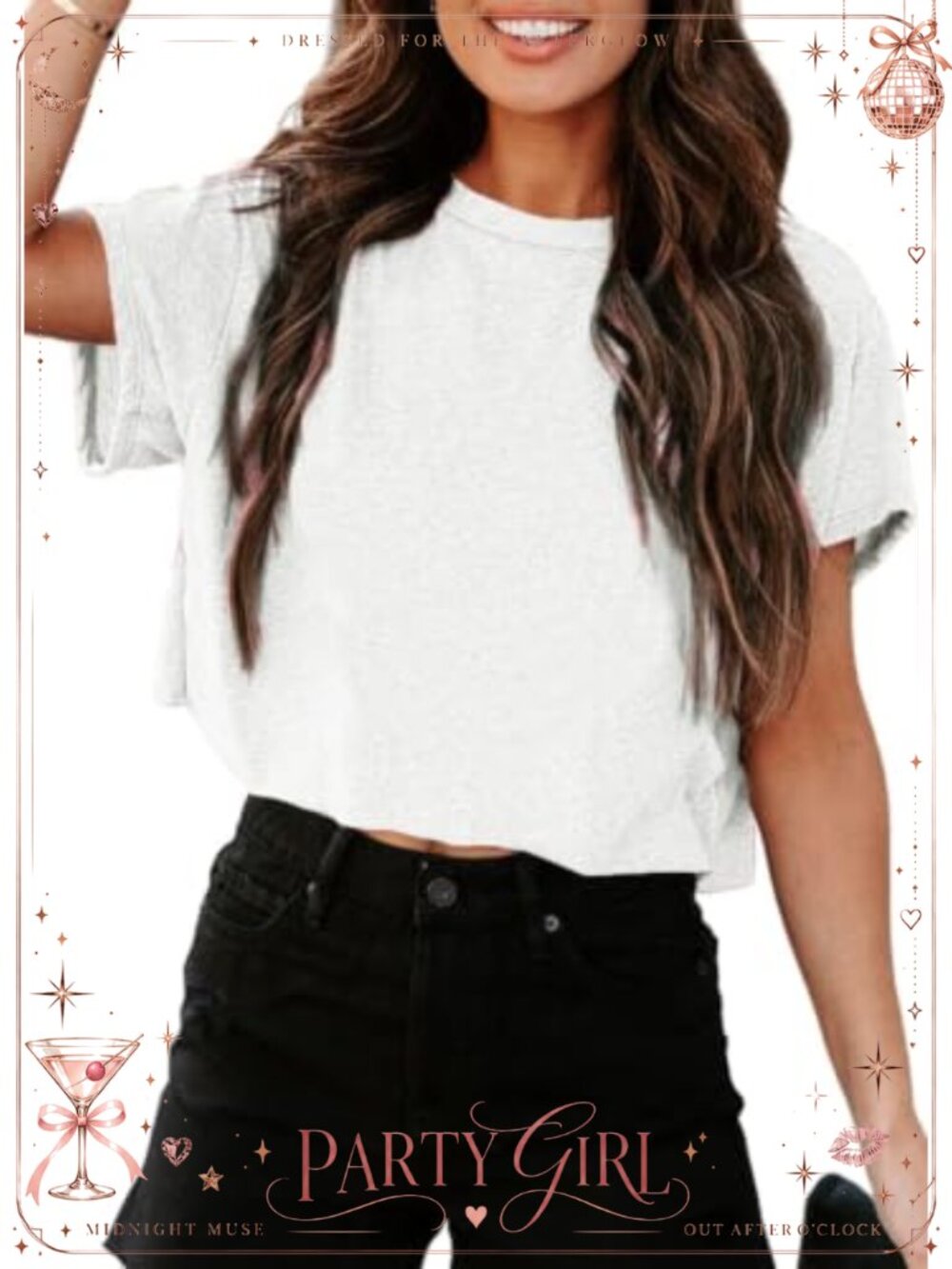 Women's Cropped T Shirt Short Sleeve Crew Neck Loose Fit Basic Crop Top